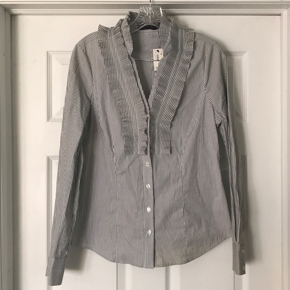 NWT The Limited striped ruffle blouse size M